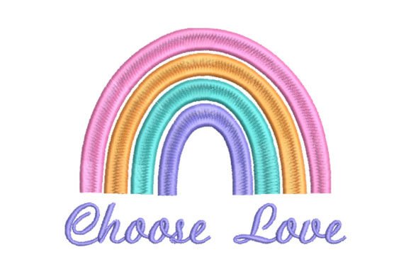 Review: Choose Love with Rainbow Embroidery Design